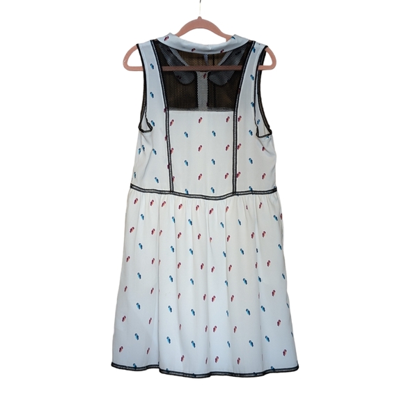 BCBG Parrot Bird Summer Mini Dress Mesh and Collar Details szM - Picture 4 of 11